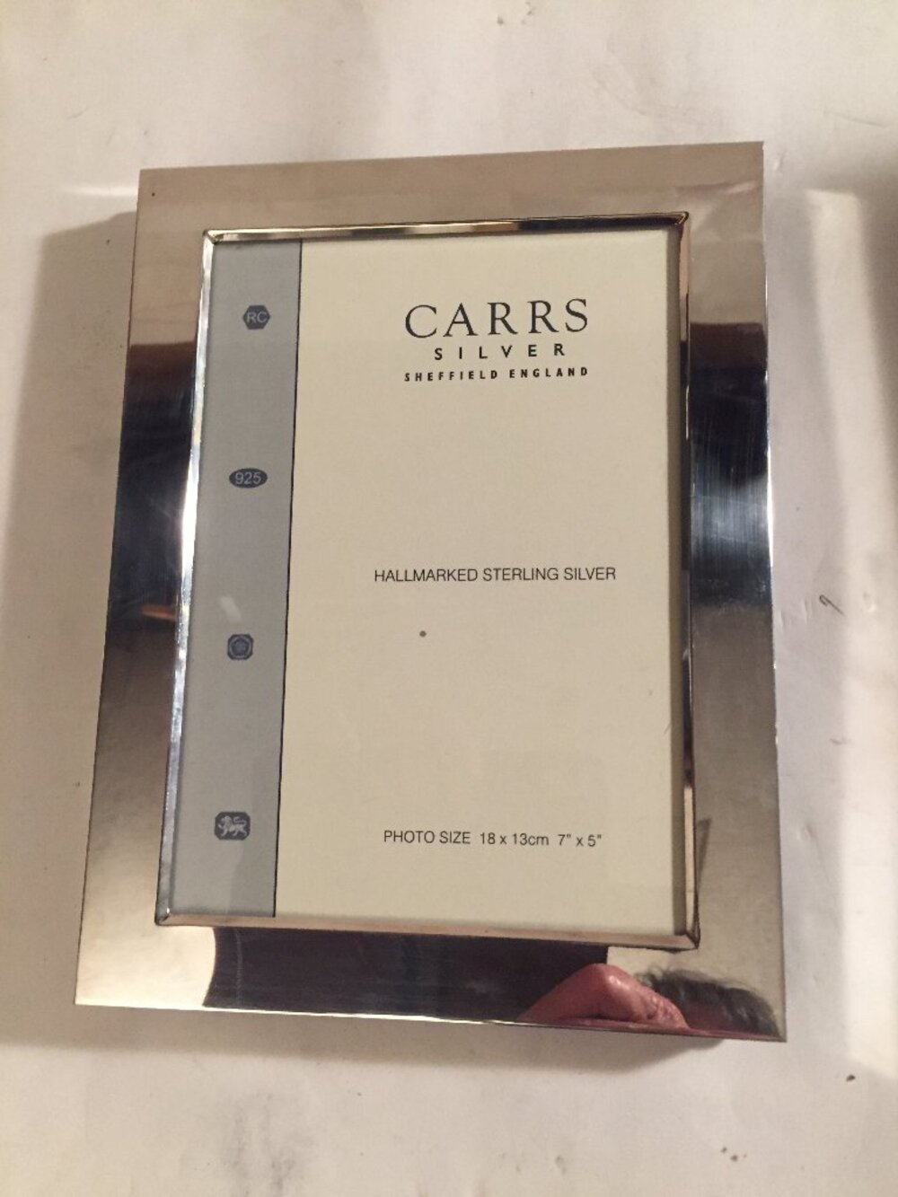 Carrs Silver Hallmarked Sterling Silver Photo Frame 7x5 Inch